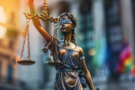Lady Justice Statue with Scales of Justice.