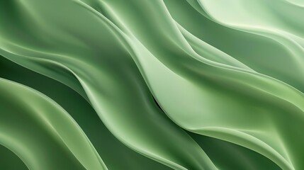 Fototapeta premium Soft green abstract waves forming fluid and calm design.