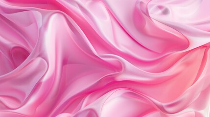 Fototapeta premium Vibrant Pink Satin Fabric with Waves and Folds