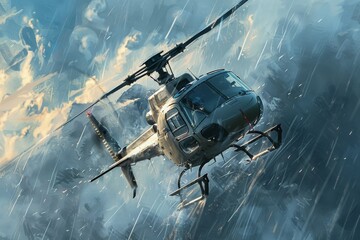 Helicopter in Flight.