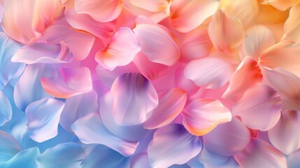 Obraz premium Delicate abstract flower petals with a blend of soft pastel colors creating a vibrant artistic background.