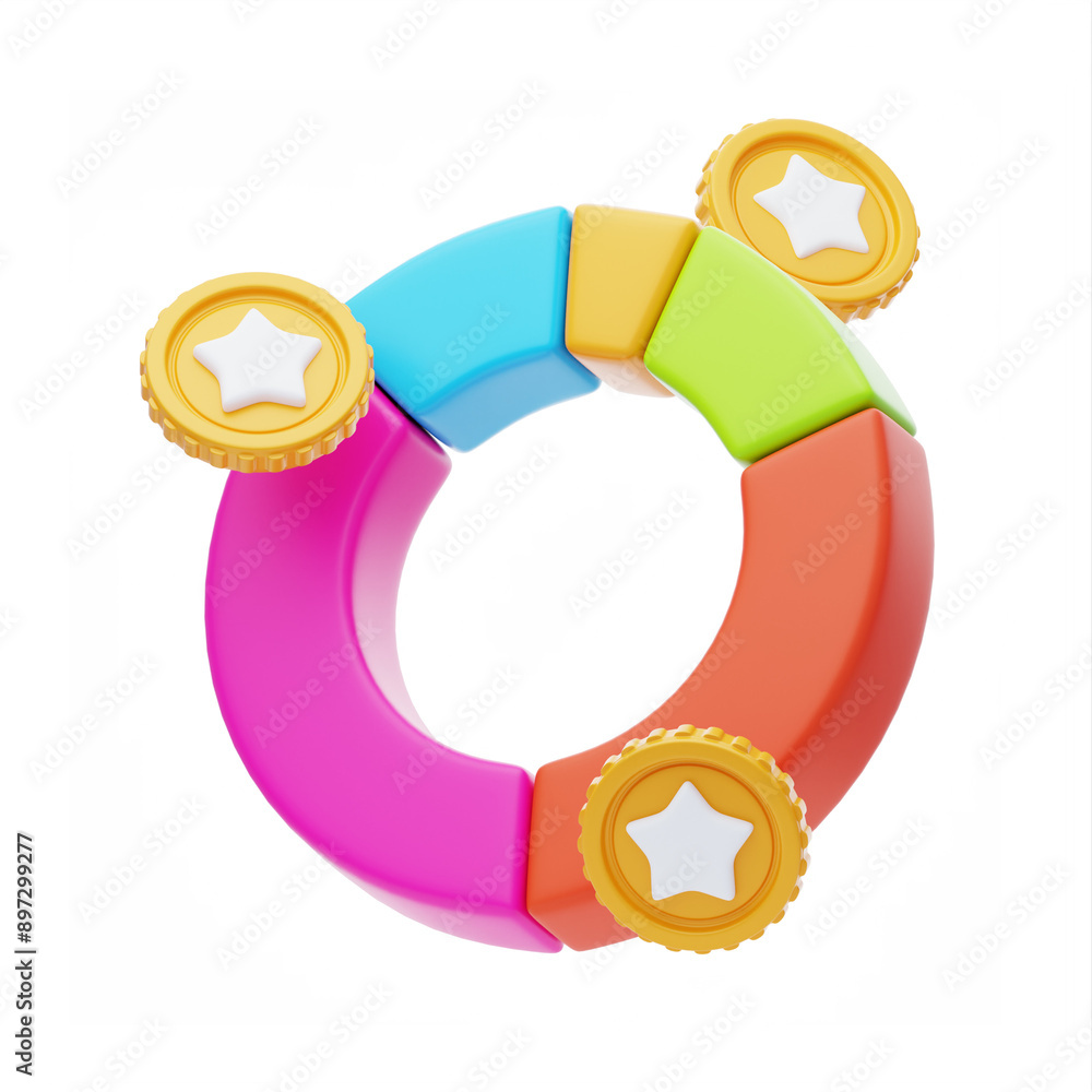 Poster 3d governance structure token allocation. 3d icon
