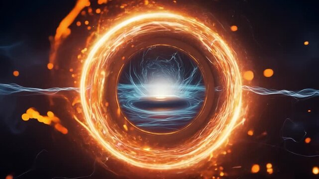 Circle of orange sparkles with no background Looping Animation VFX Elements