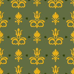 Damask Seamless Pattern floral Classical luxury- Vector Illustration background damask fold fashioned damask ornament vintage