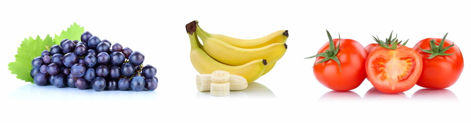  fresh collection fruits sweet isolated white background