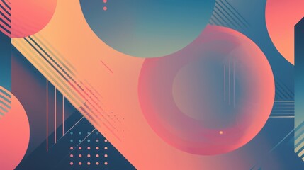 Abstract Cool Gradient with Geometric Shapes