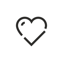 checkmark with heart icon, love check mark, vector illustration, for website, app, ui