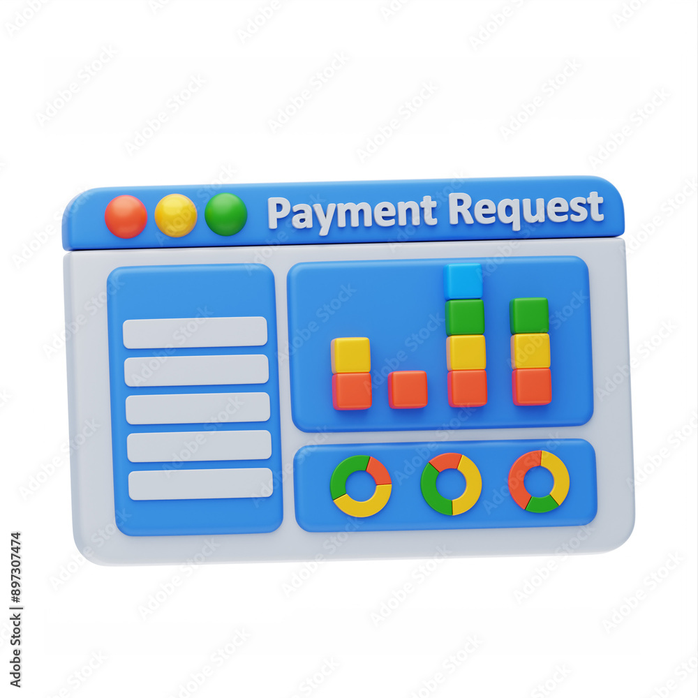 Poster 3d payment requests make transactions easy. 3d icon