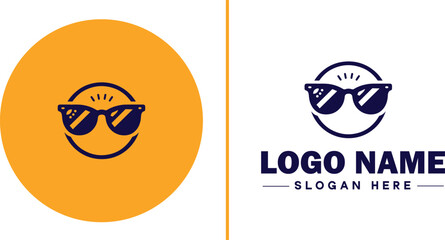Eyewear brand icon Spectacle brand Eyeglass label Eyeglass maker flat logo sign symbol editable vector
