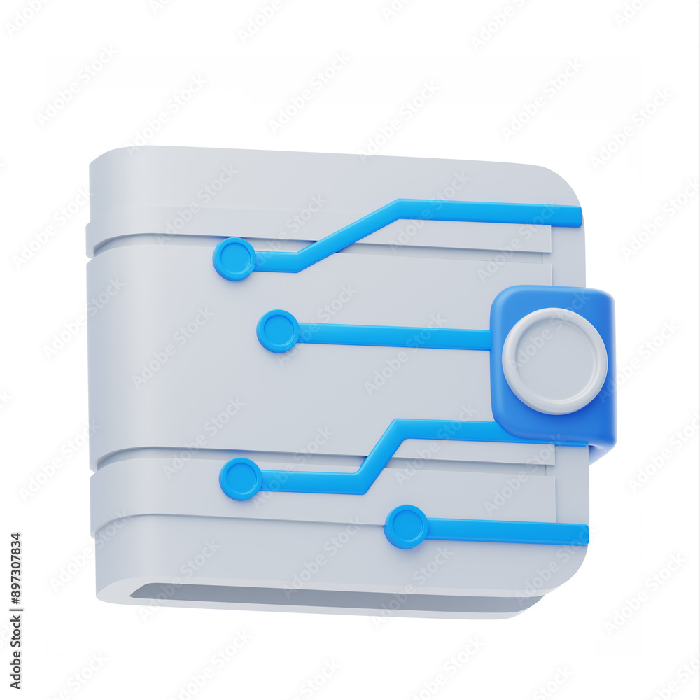 Poster 3d digital wallet type software wallet. 3d icon