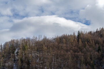 Wintertime in Ligurian Alps, Piedmont region, northwestern Italy