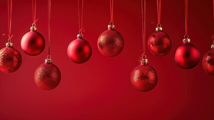 Festive Red Christmas Ornaments Hanging