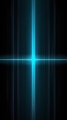 Bright teal and black vertical light burst in dark space artwork