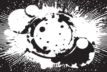 watercolor liquid splashes, spray, brush strokes, splatters and geometric shapes seamless pattern