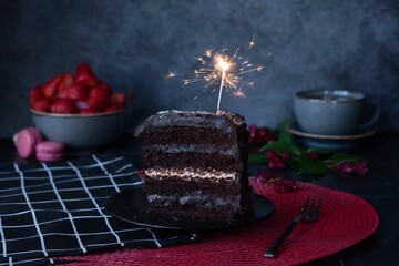 Chocolate Cake with Sparkler