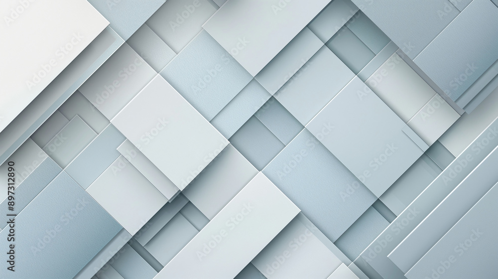 Poster modern abstract background with intersecting light blue and white geometric shapes, transitioning sm