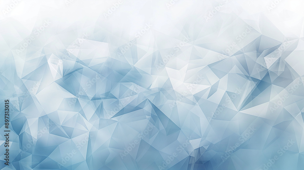 Poster artistic abstract background with light blue and white geometric shapes, complemented by a gradient 