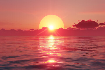 A sunrise icon over a horizon, representing dawn, on a warm peach background,