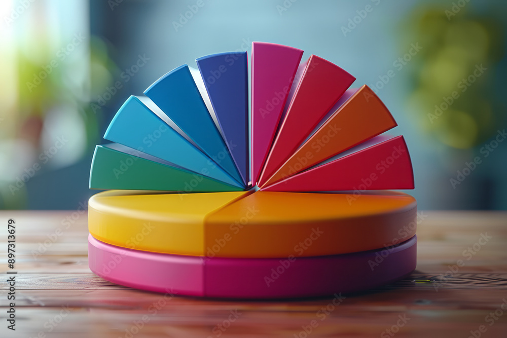 Poster a simple pie chart animation with segments representing different crops and their percentages,