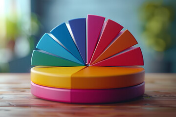Fototapeta premium A simple pie chart animation with segments representing different crops and their percentages,