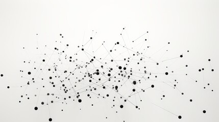 Abstract technology network  black dots and lines connecting on white background