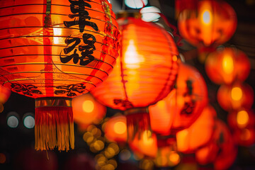 New Year red lanterns