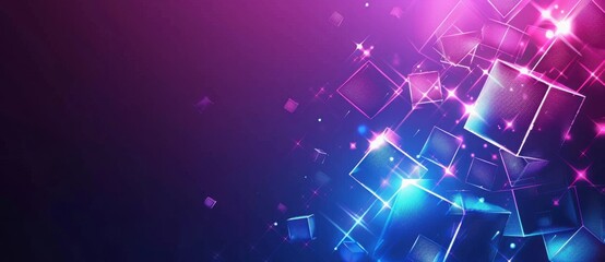 Fototapeta premium Abstract background with glowing cubes