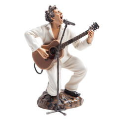 Musician Sculpture, Capturing the Essence of Performance, Featuring a Guitar and Microphone,...