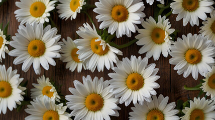 Fototapeta premium daisies in a row, ai generated