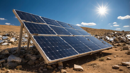 solar pannels wind power plant outside