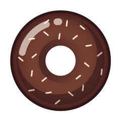 chocolate donut flat vector illustration clipart