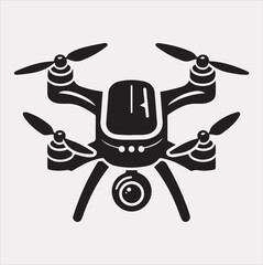 drone silhouette vector illustration on a white background