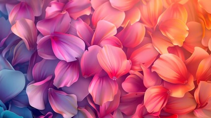 A stunning macro shot of colorful petals forming a vibrant and intricate tapestry of nature's beauty.