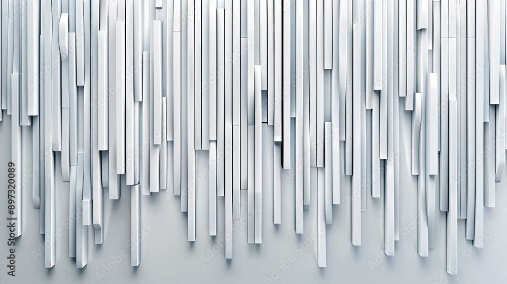 Aufkleber a wall made up of many rectangular white shapes of various sizes arranged in a vertical pattern