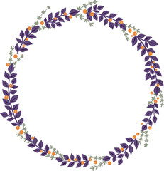 Abstract fern and bunch of leaf wreath for decotaion on Autumn seasonal, wedding event and Thanksgiving.