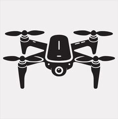 drone silhouette vector illustration on a white background