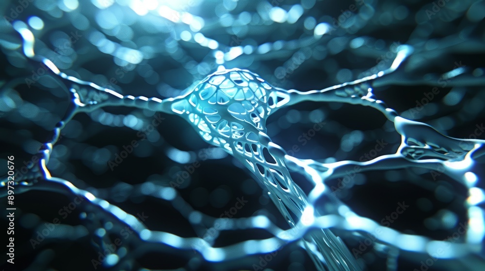 Poster neuron connections - intricate network. explore the complexity of the human nervous system with this