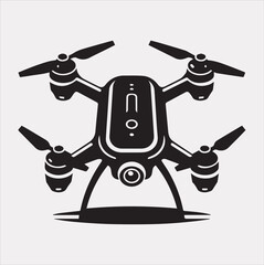 drone silhouette vector illustration on a white background