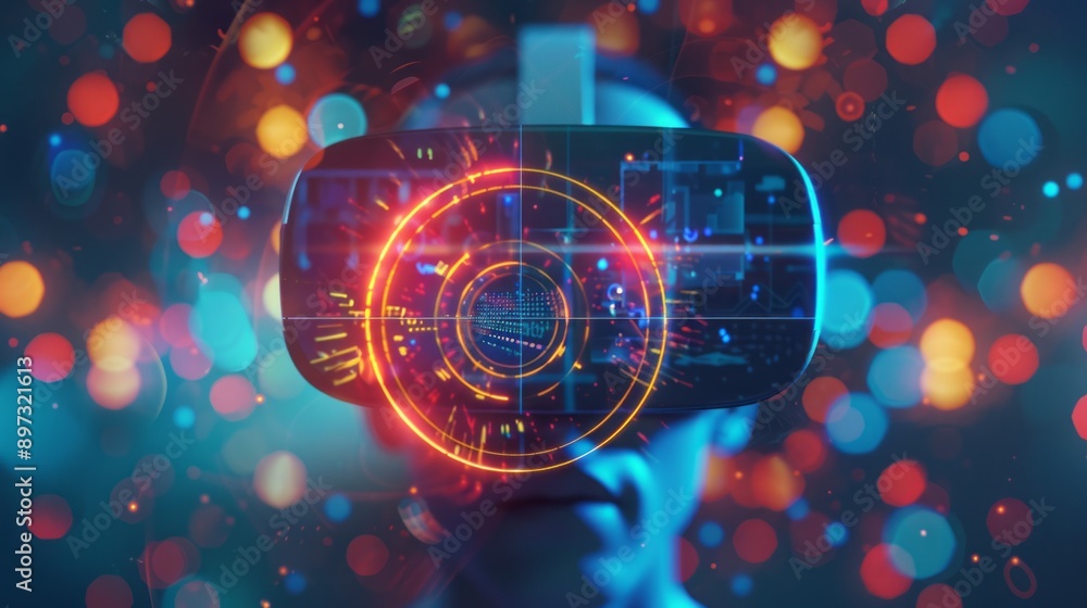 Aufkleber exploring virtual worlds. immerse yourself in a futuristic journey of advanced technology and visual