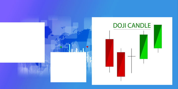 2d illustration Doji candle for share market