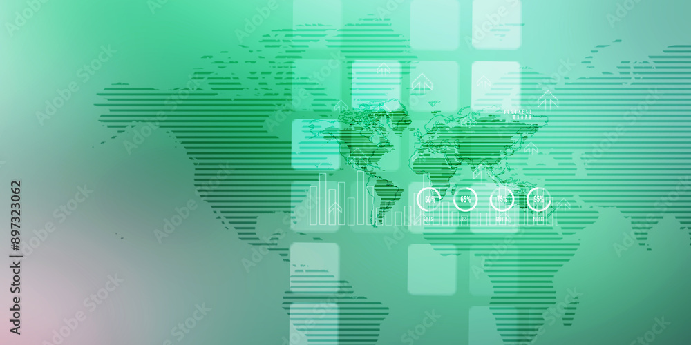 Aufkleber 2d illustration digital abstract business networking background