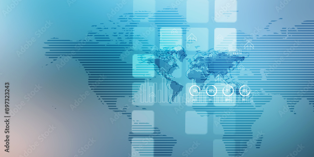 Poster 2d illustration digital abstract business networking background