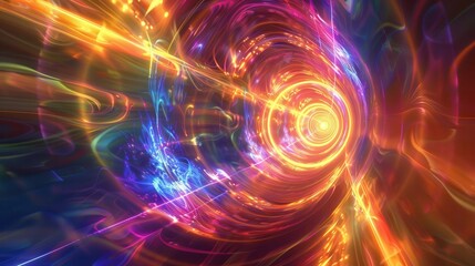 Vibrant abstract light swirl creating an energizing and dynamic visual effect, perfect for digital art and design projects.