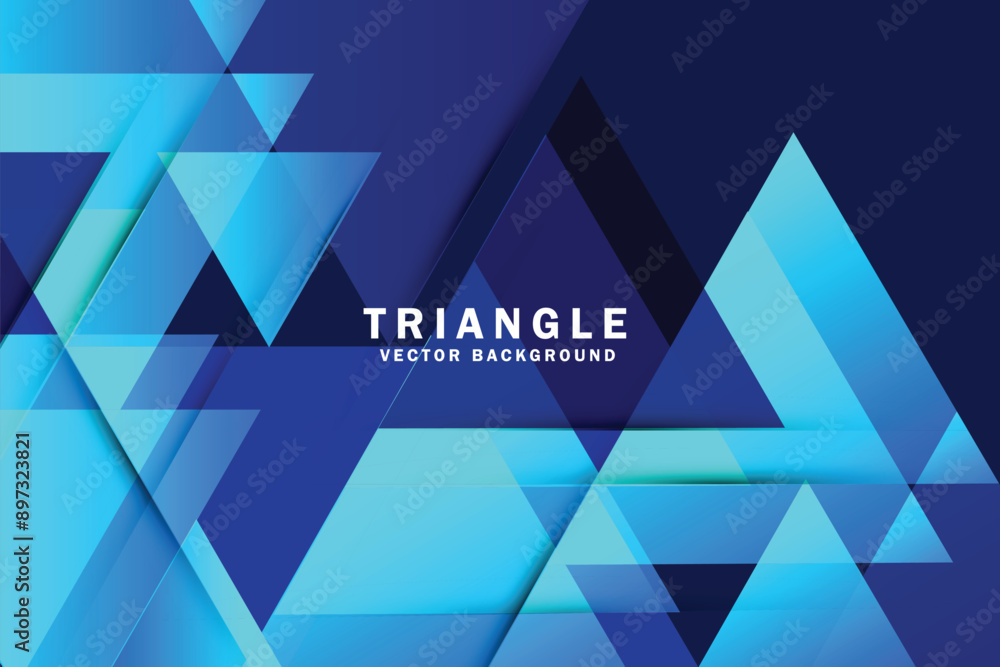 Poster abstract blue background with triangle shape