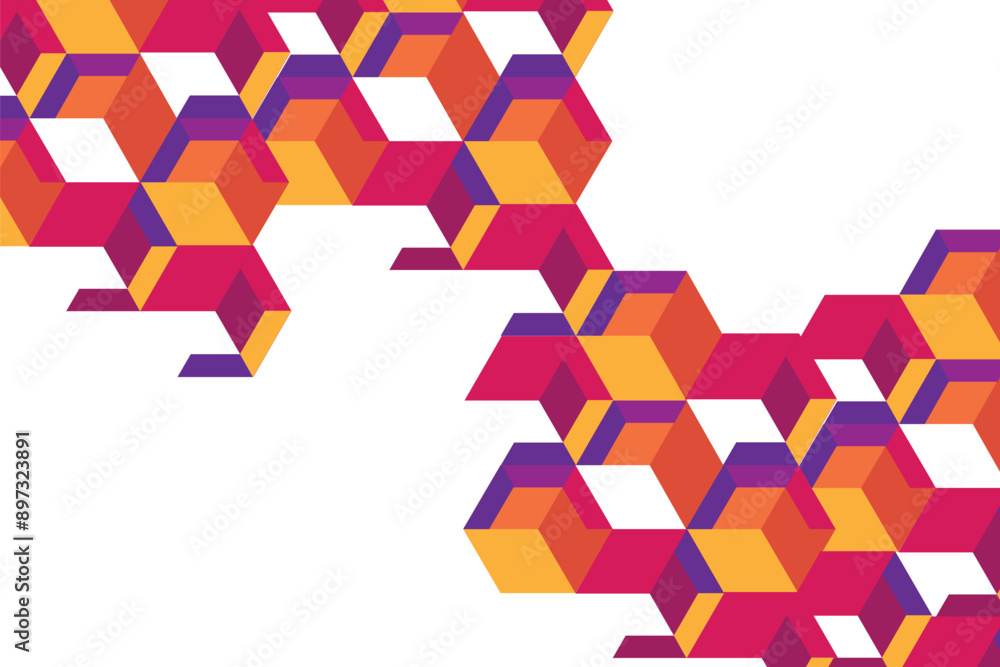 Poster colourful blocks background with copy space