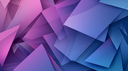 Obraz premium Abstract background with overlapping geometric shapes in shades of blue and purple, creating a sense of depth