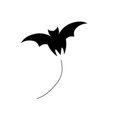 Black silhouettes of halloween bats set on white background