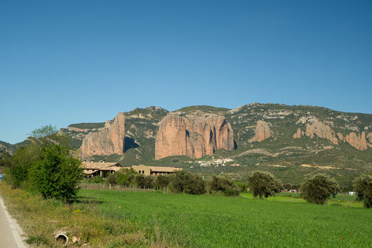 Cliff Mallos de Riglos in Espagna 