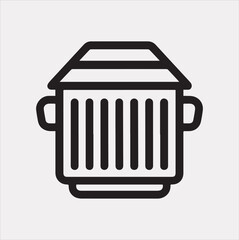 dumpster Icon of the bin for trash silhouette vector on white background