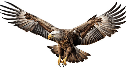 Obraz premium Bald Eagle Flying transparent background.